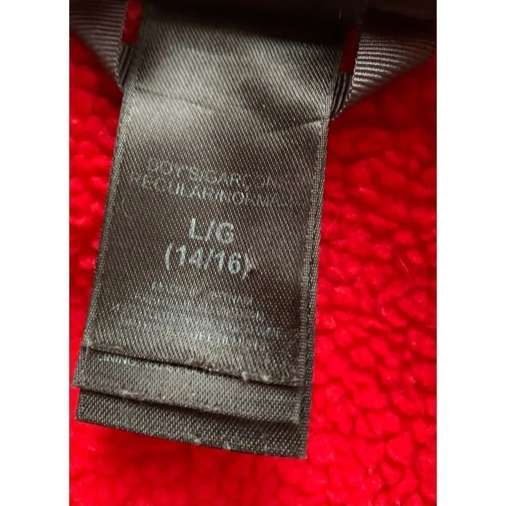 The North Face SPELL OUT DENALI RED Fleece JACKET COAT Boys L